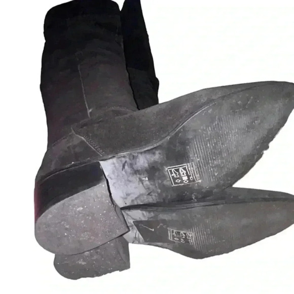 ASOS Black Suede thigh high‎ boots, Size 7 - Picture 6 of 7